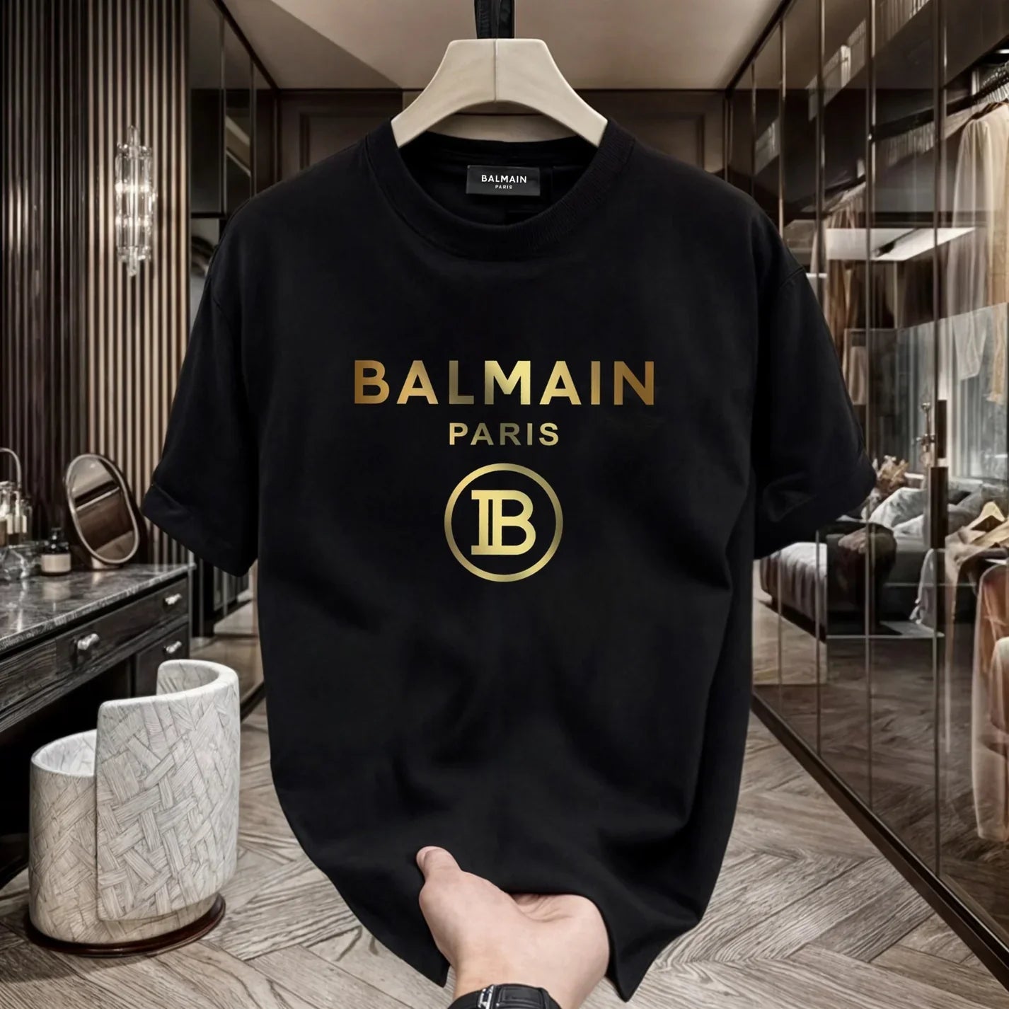 Men’s Imported Reflective Print T-Shirt (BLFG)
